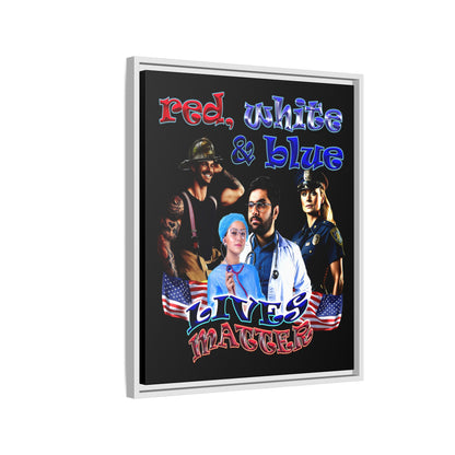 rw&b lives matter - framed canvas art (black)