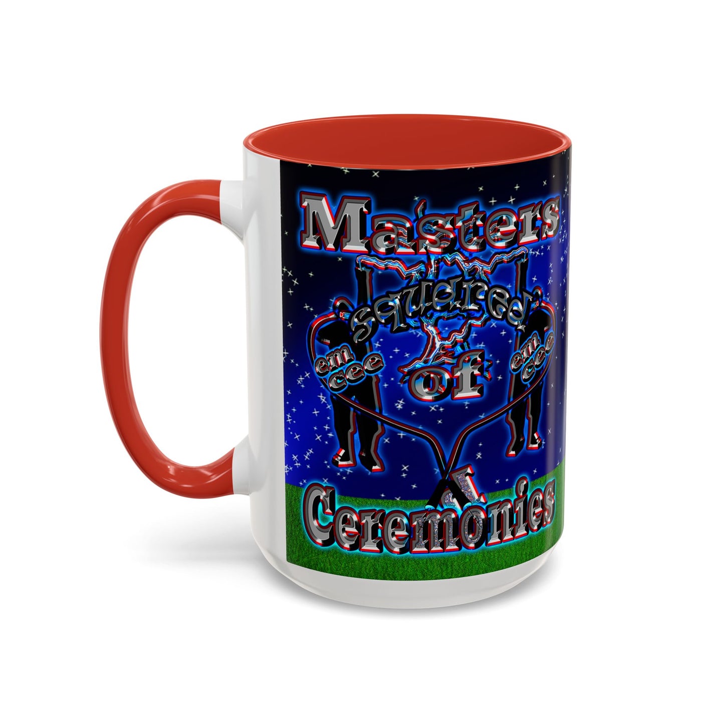 em cee squared - Accent Mug ('snoops' background)