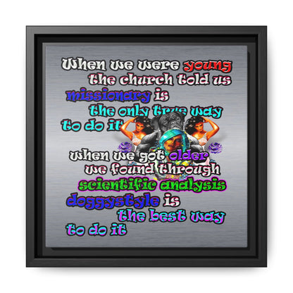 doggystyle - framed canvas art (brushed nickel)