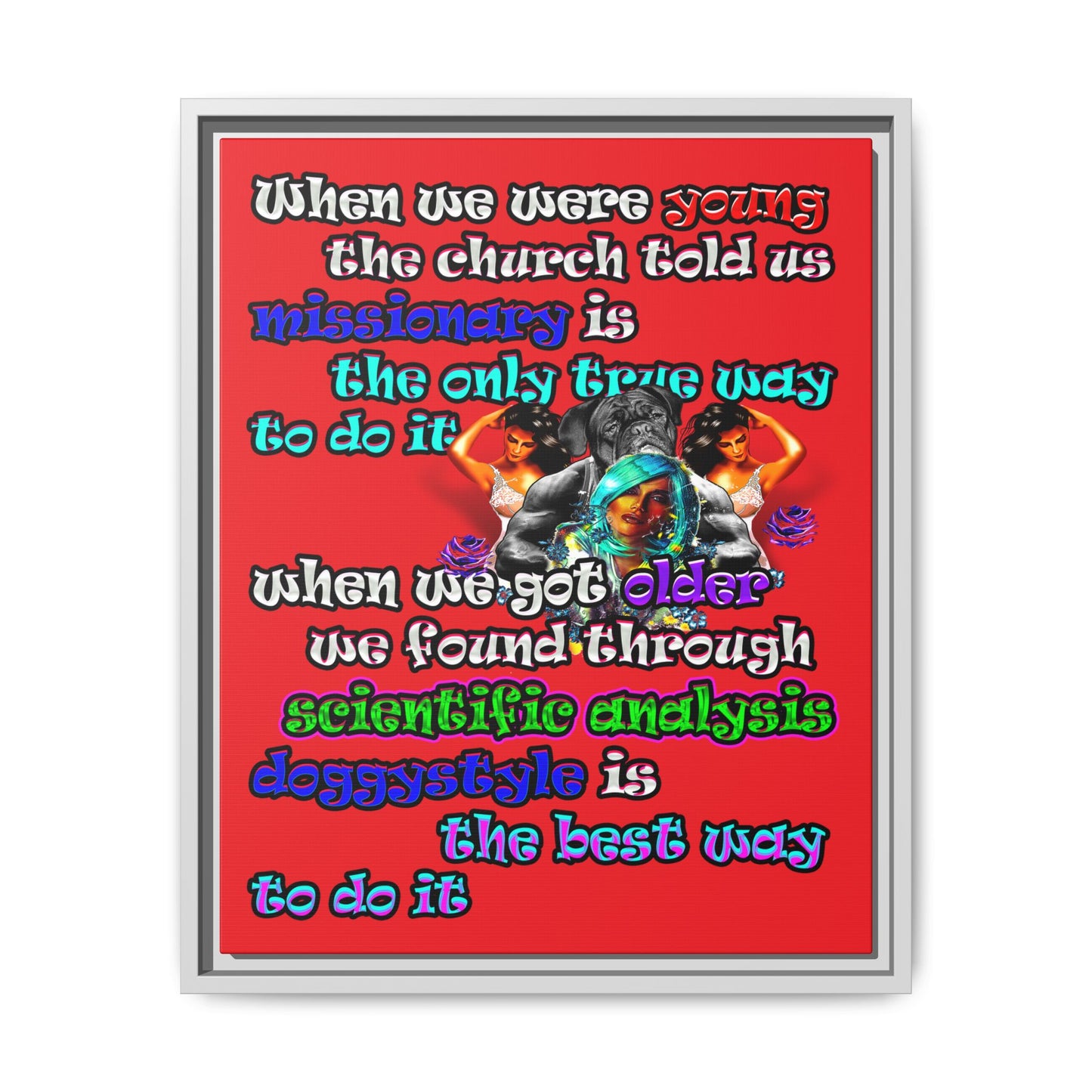 doggystyle - framed canvas art (red)