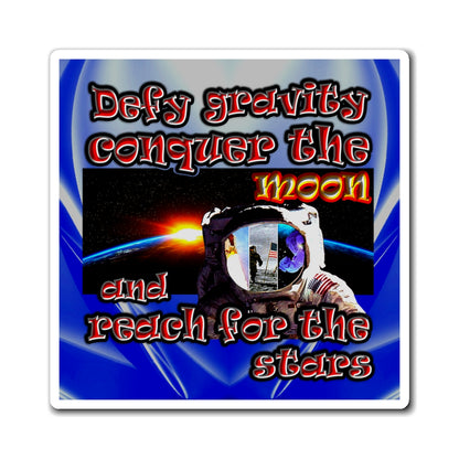 defy conquer reach - Magnets - (blue-white wave)