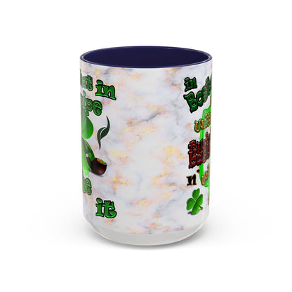 celtics logo - Accent Mug (white marble)