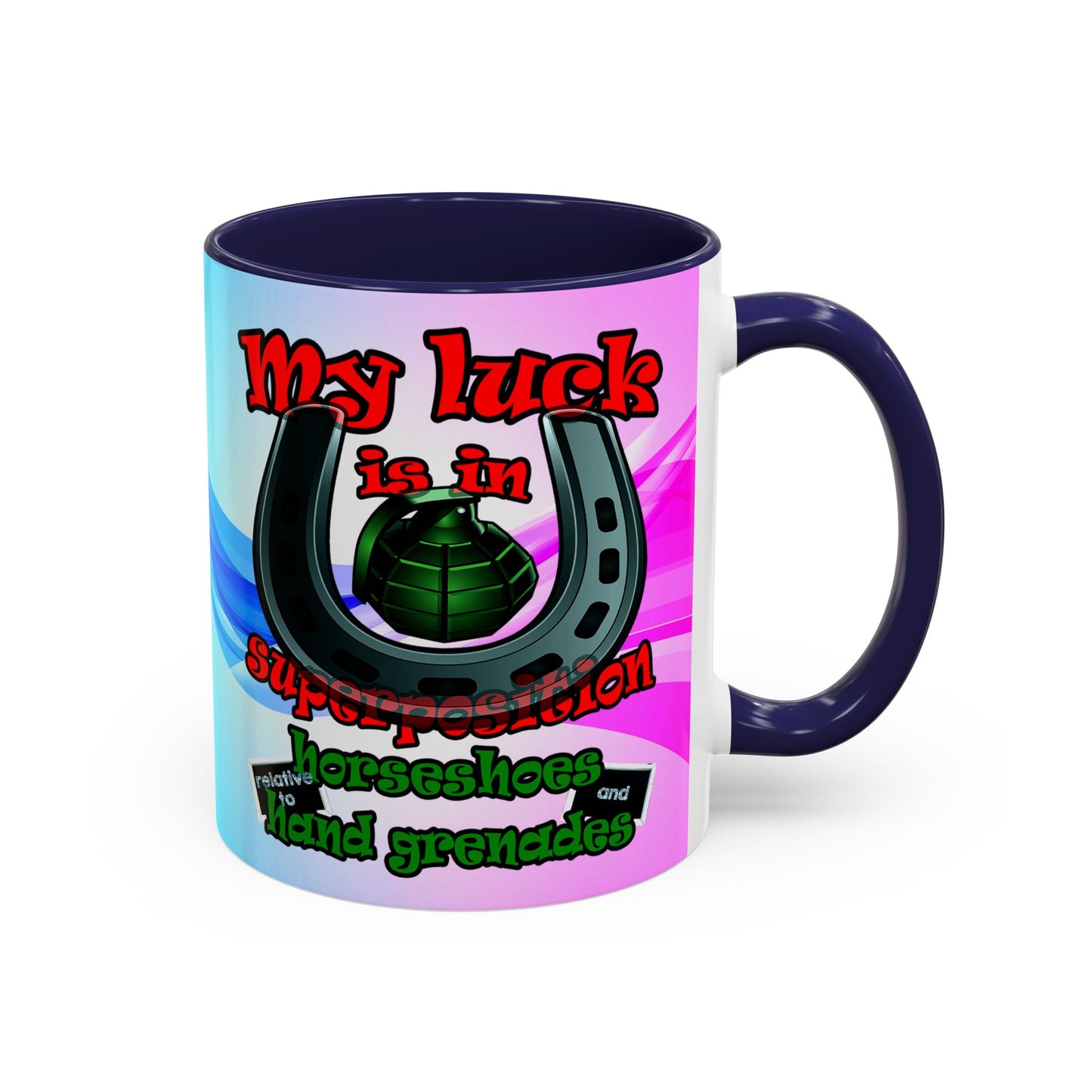 my luck - Accent Mug (light blue-pink wave)