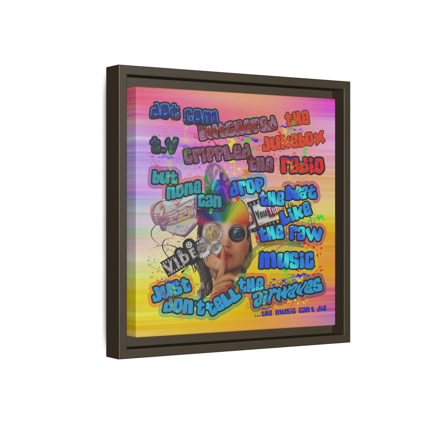 drop the beat - framed canvas art (color blur)
