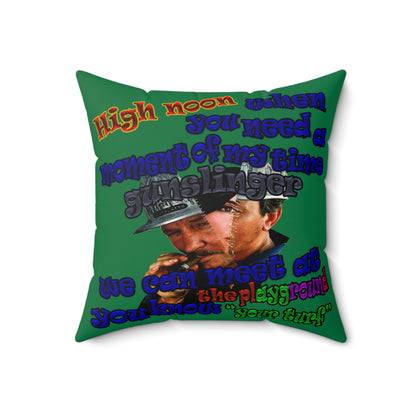 high noon - Faux Suede Square Pillow - (dark green)