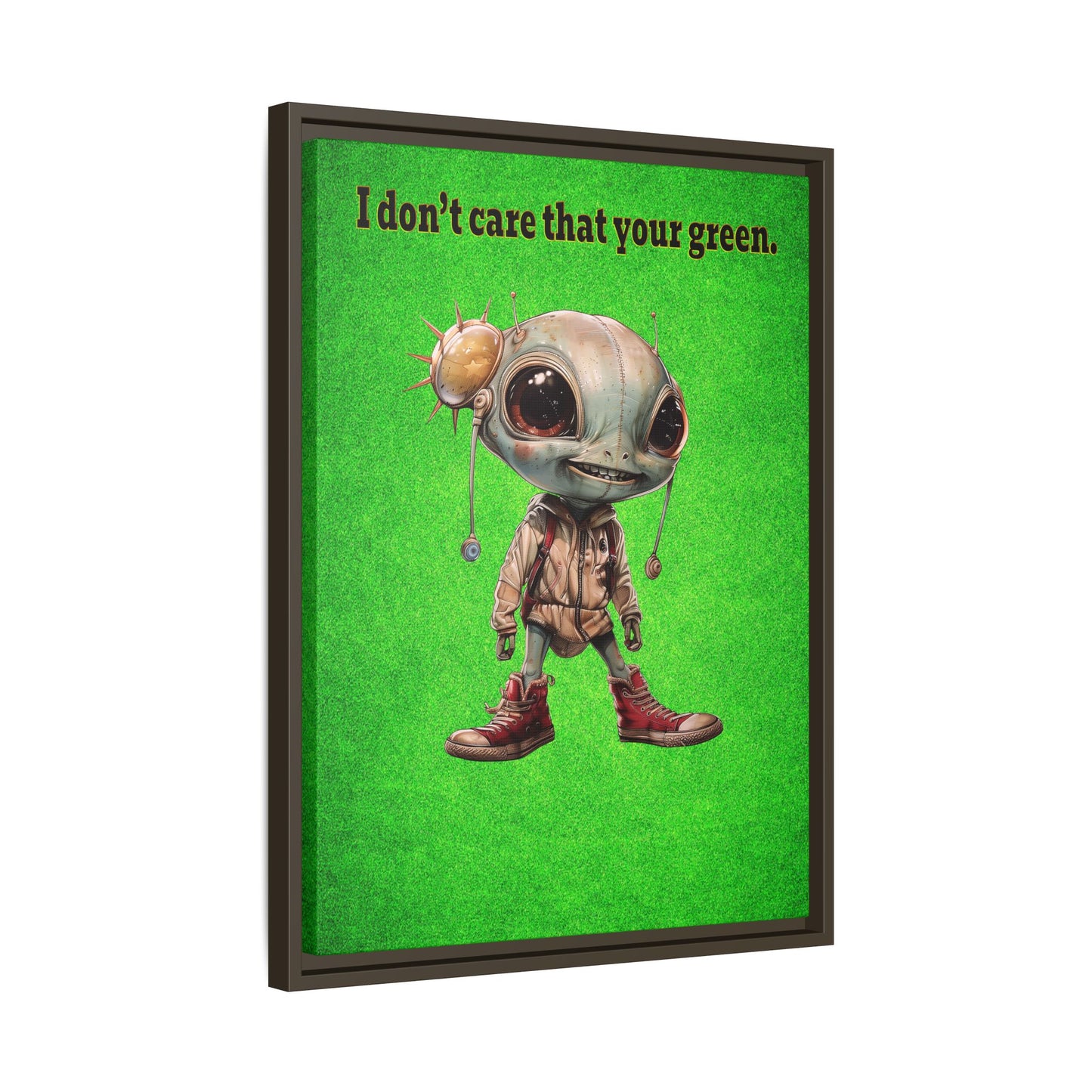 I don't care that your green - framed canvas art (green turf)