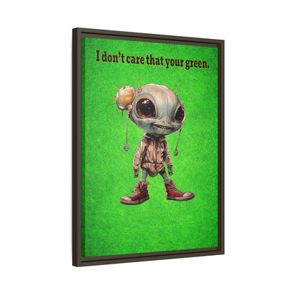 I don't care that your green - framed canvas art (green turf)
