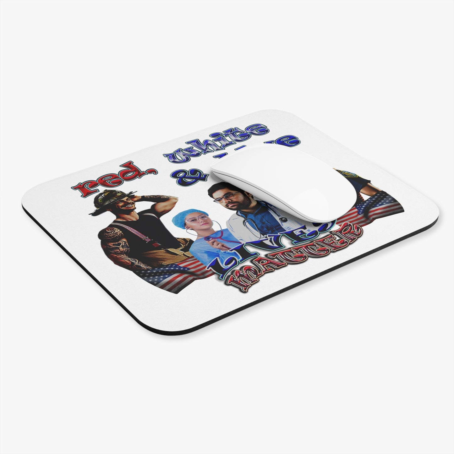 rw&b lives matter - Mouse Pad (Rectangle) (white)