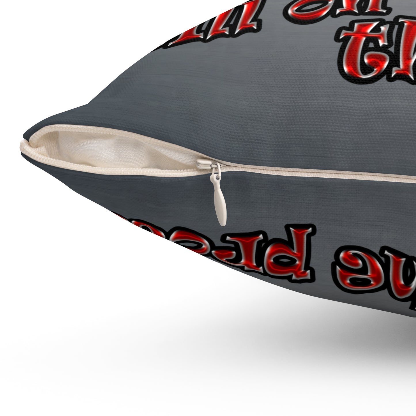 schrodinger's cat - Spun Polyester Square Pillow - (grey-light grey)