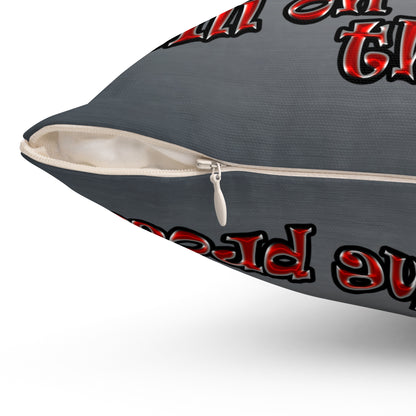 schrodinger's cat - Spun Polyester Square Pillow - (grey-light grey)