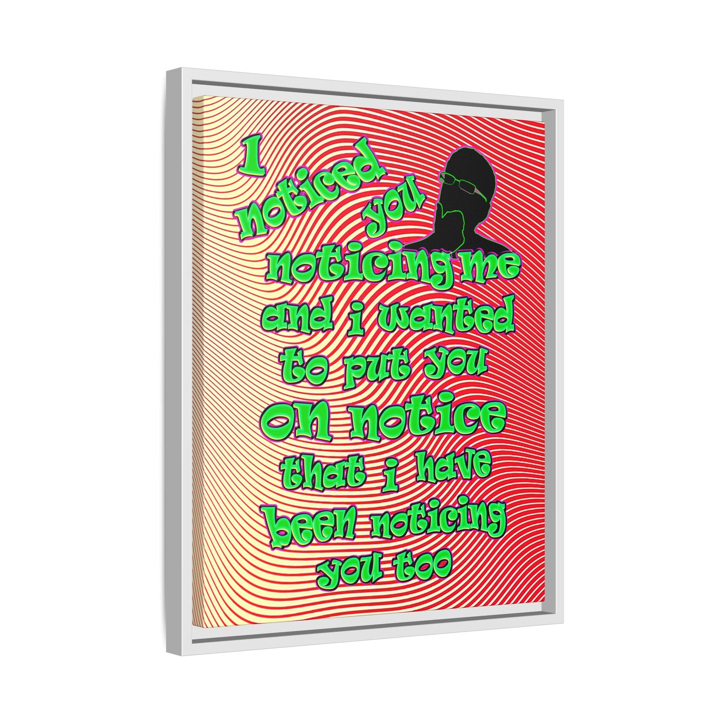noticed you noticing - framed canvas art (yellow-orange wave)