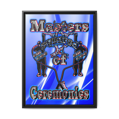 em cee squared - framed canvas art (blue-white wave)