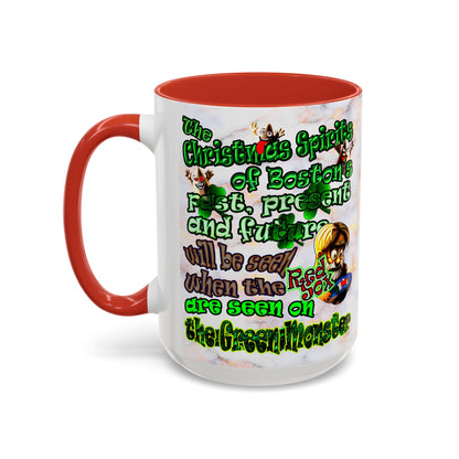 christmas spirits of boston - Accent Mug (white marble)