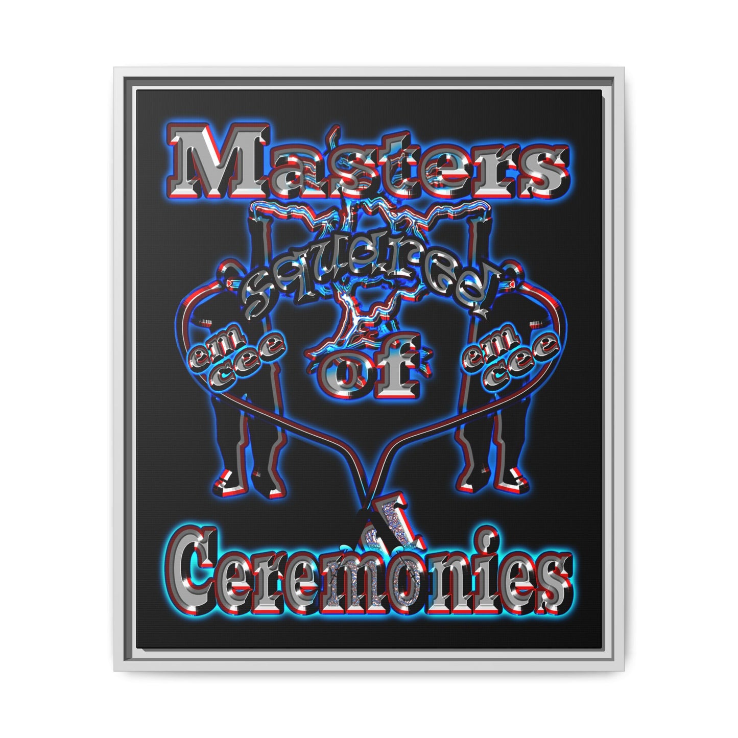 em cee squared - framed canvas art (black)