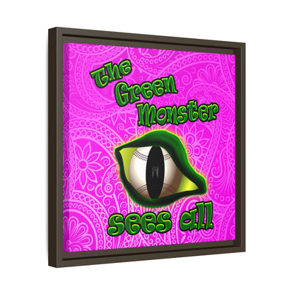 green monster - framed canvas art (pink swirl)