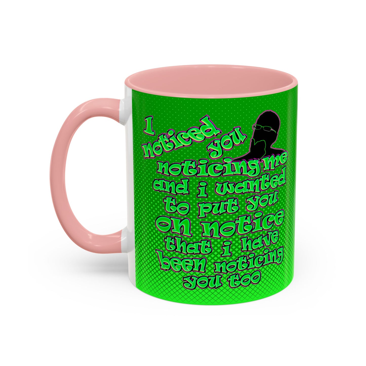 noticed you noticing - Accent Mug (logo green)
