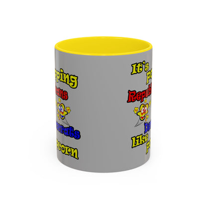 popping like popcorn - Accent Mug (light grey)