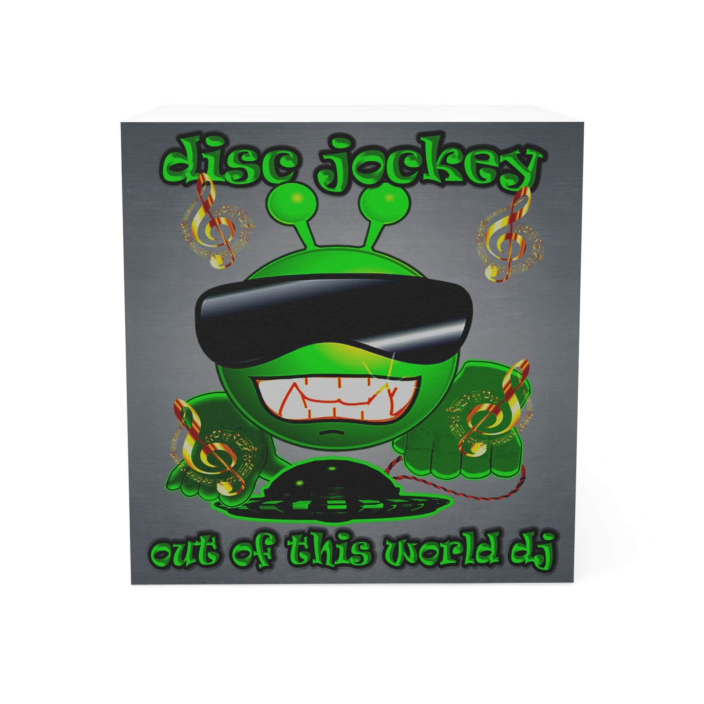 disc jockey - note cube (grey-light grey)
