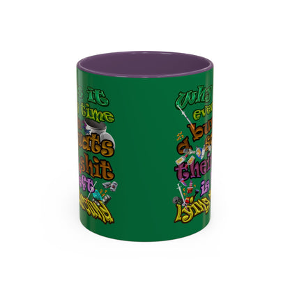 the bum's shit - Accent Mug (dark green)