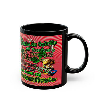 christmas spirits of boston - Black Mug (yellow-orange wave)