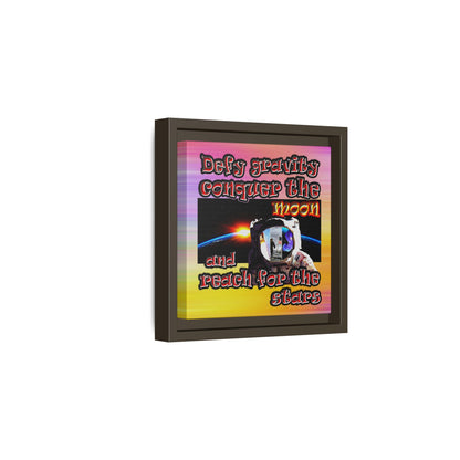 defy conquer reach - framed canvas art (color blur)