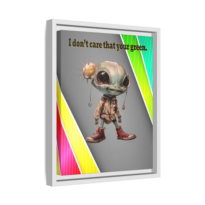 I don't care that your green - framed canvas art (rainbow split)