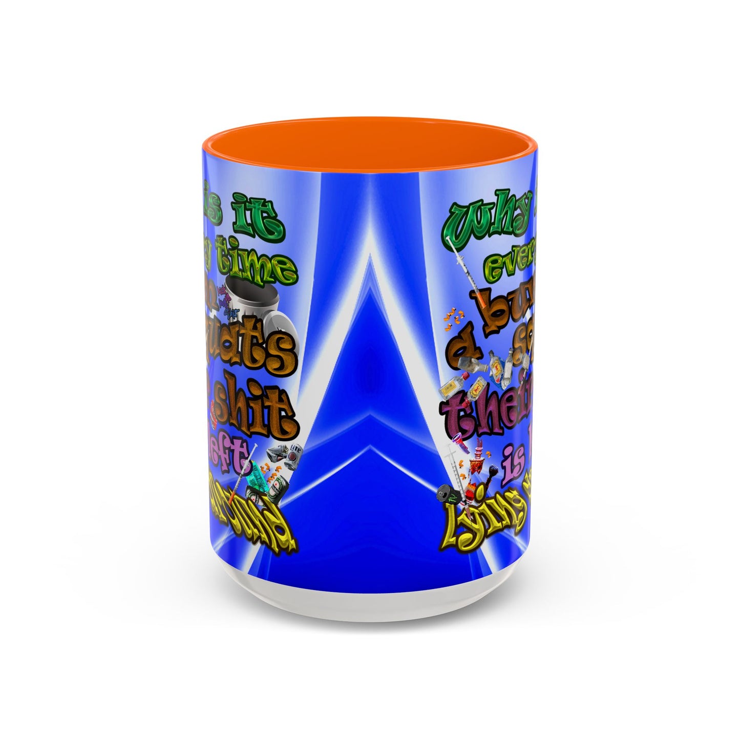 the bum's shit - Accent Mug (blue-white wave)