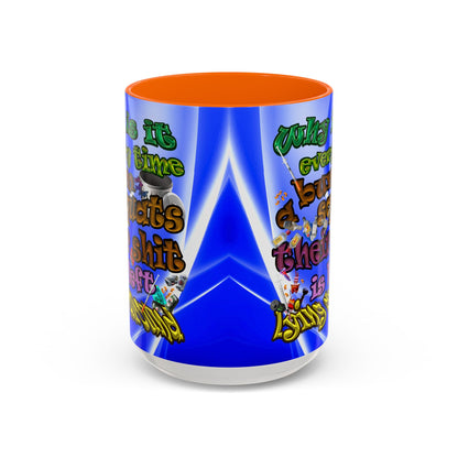 the bum's shit - Accent Mug (blue-white wave)
