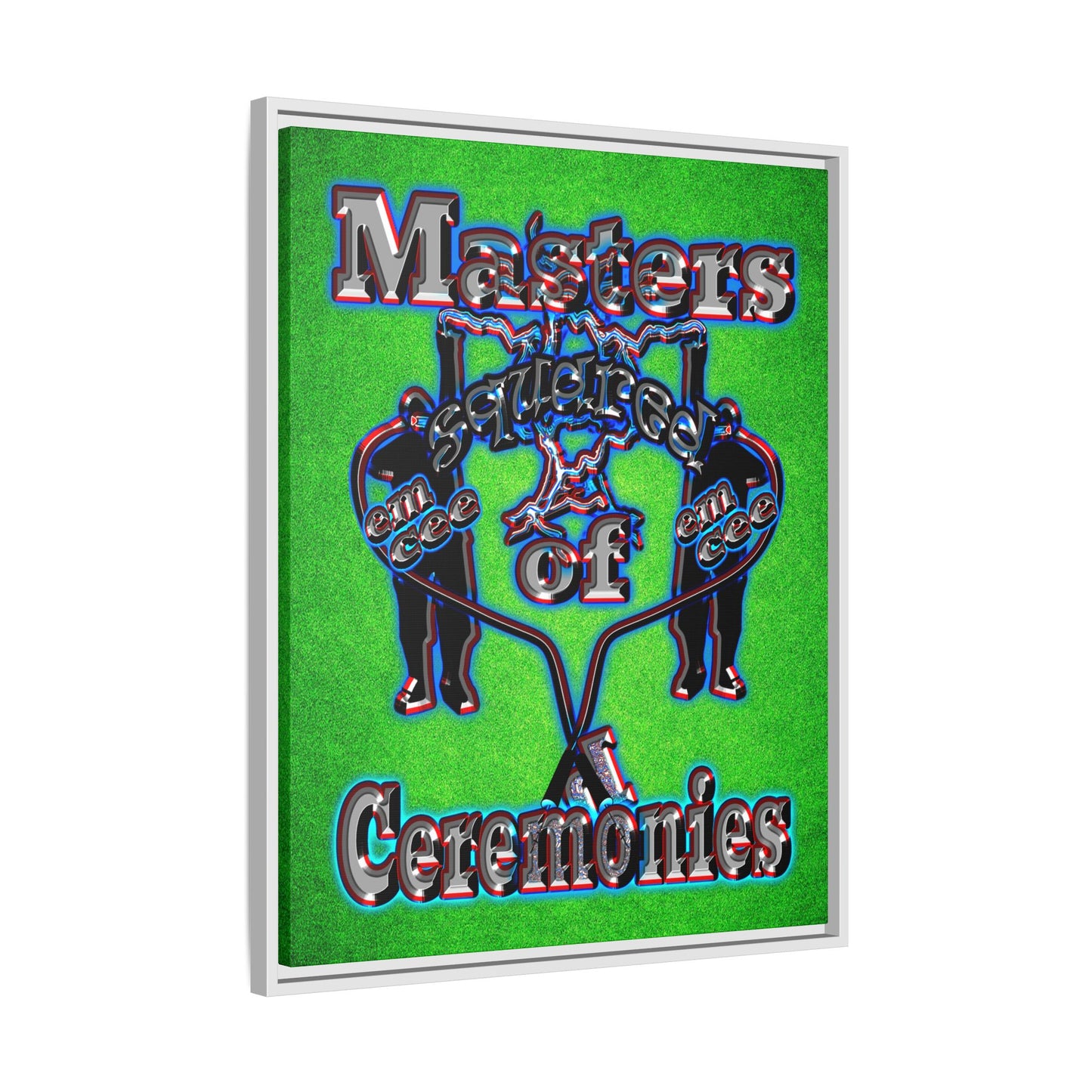 em cee squared - framed canvas art (green turf)