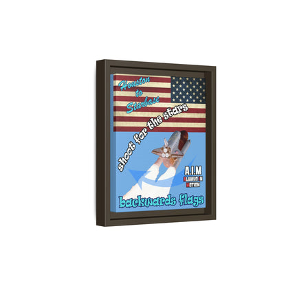 shoot for the stars - framed canvas art (light blue)