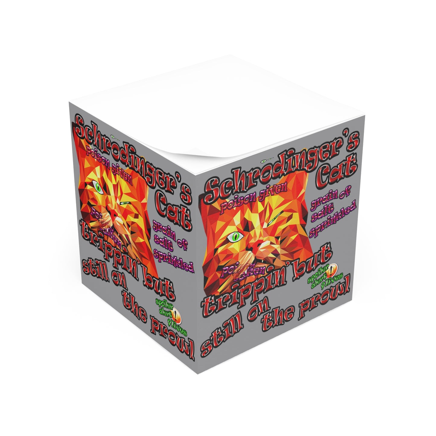 schrodinger's cat - note cube (grey)