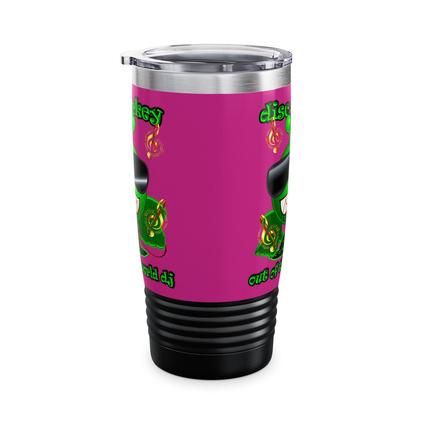 disc jockey - Ringneck Tumbler, 20oz (pink)