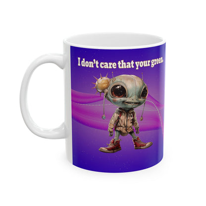 I don't care that your grey - White Mug (purple-pink wave)