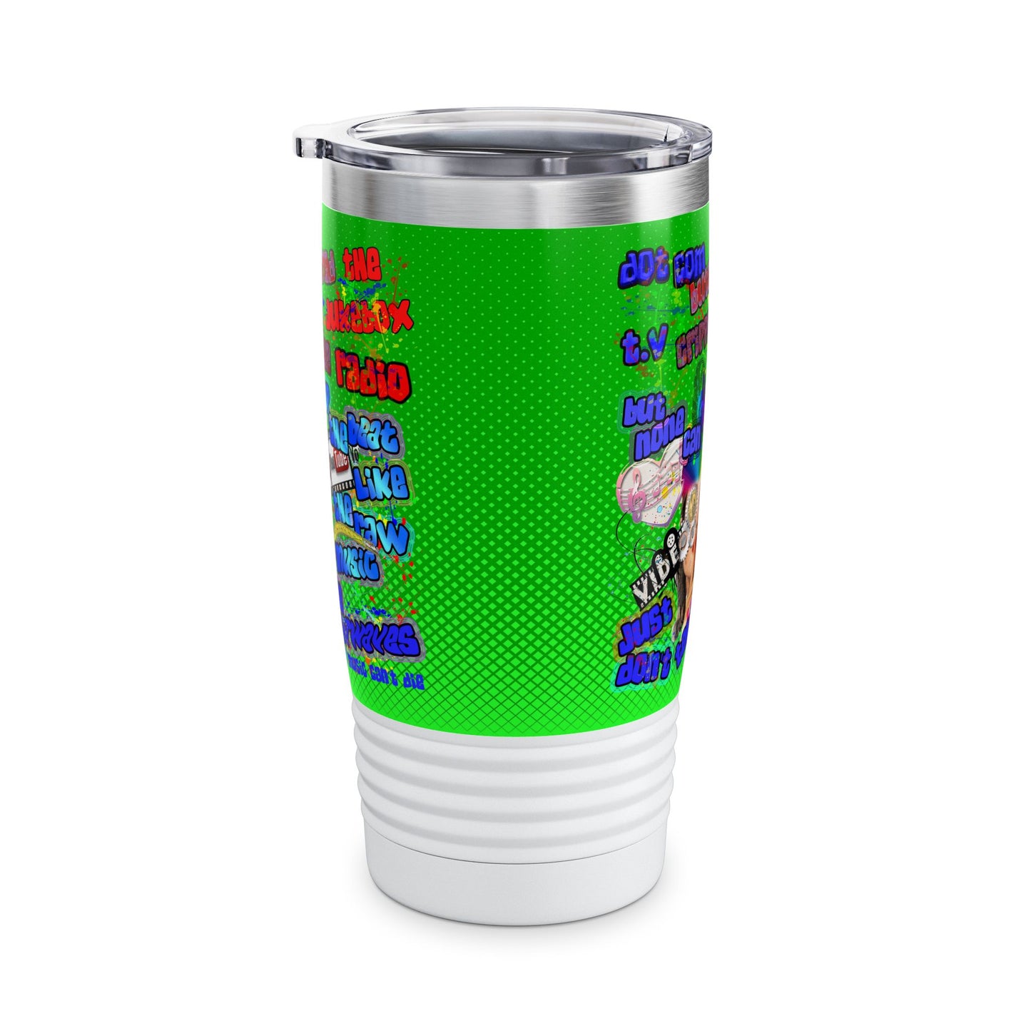 drop the beat - Ringneck Tumbler, 20oz  (logo green)