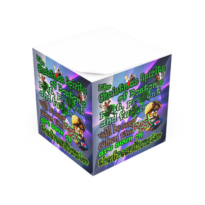 christmas spirits of boston - note cube (grey-pink wave)