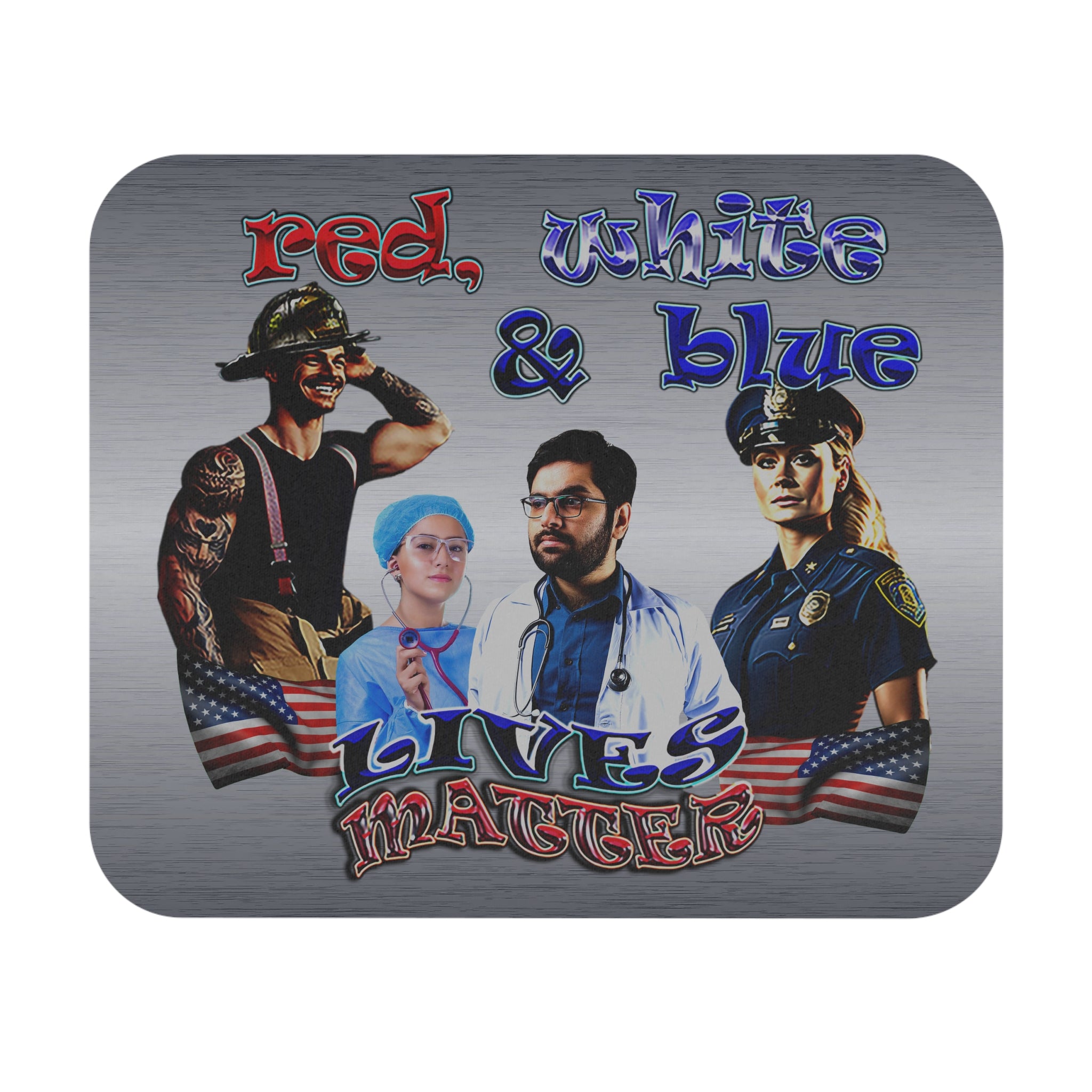 rw&b lives matter - Mouse Pad (Rectangle) (brushed nickel)