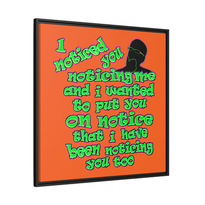 noticed you noticing - framed canvas art (orange)