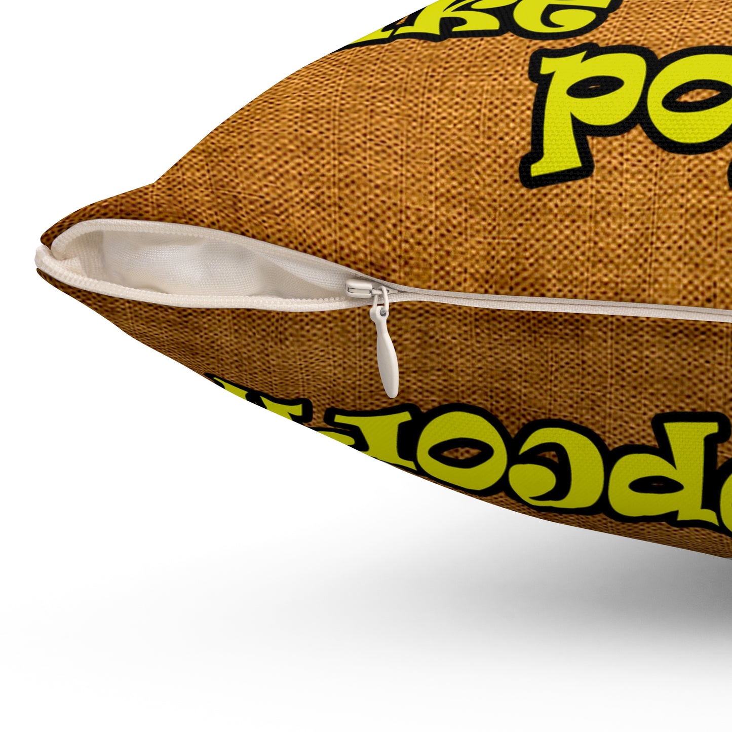 popping like popcorn - Spun Polyester Square Pillow - (dichromatic brown papyrus)