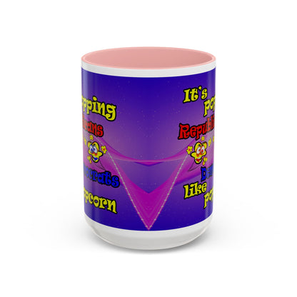 popping like popcorn - Accent Mug (purple-pink wave)