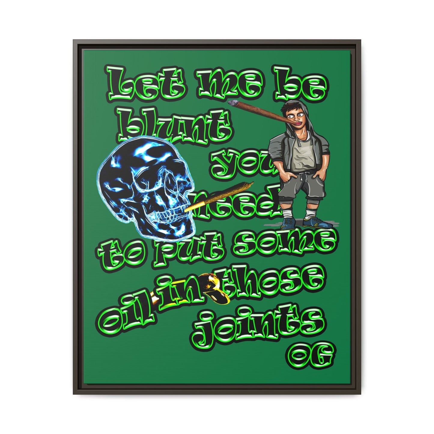 og - framed canvas art (dark green)