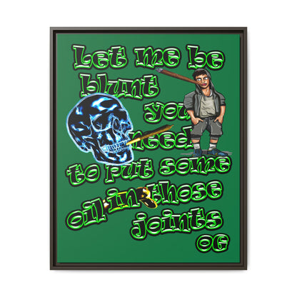 og - framed canvas art (dark green)