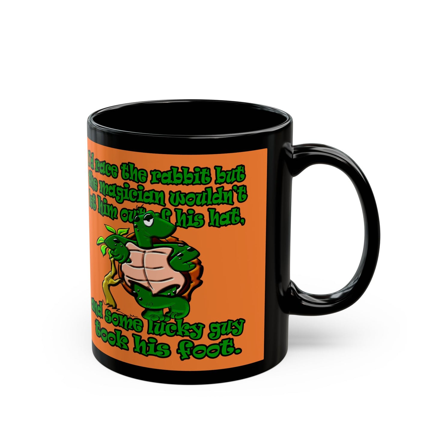 turtle race - Black Mug (crusta)