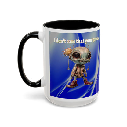 I don't care that your grey - Accent Mug (blue-white wave)
