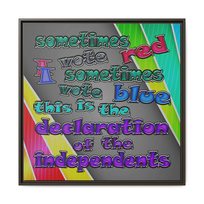 declaration of the independents - framed canvas art (rainbow split)