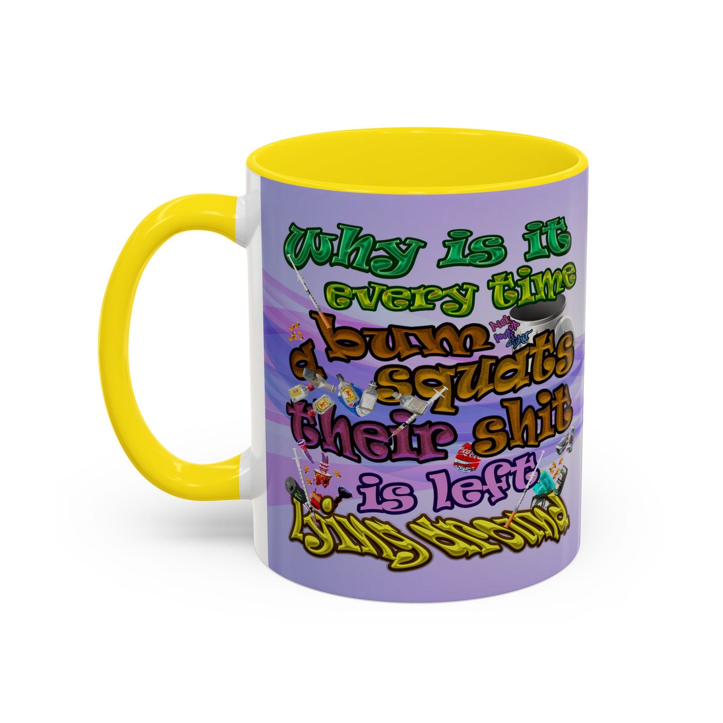 the bum's shit - Accent Mug (light blue-pink wave)