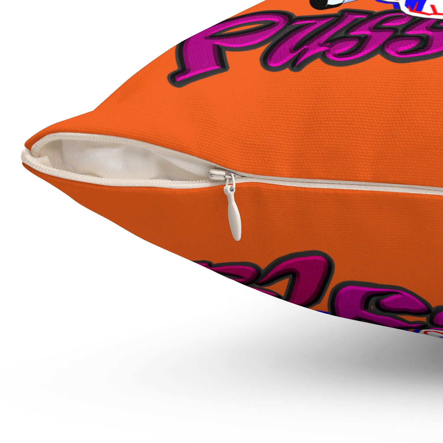 tag that - Spun Polyester Square Pillow - (orange)
