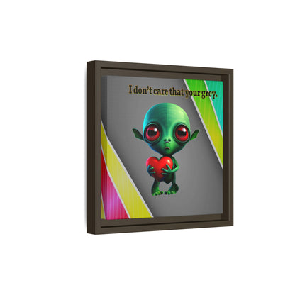 I don't care that your grey - framed canvas art (rainbow split)