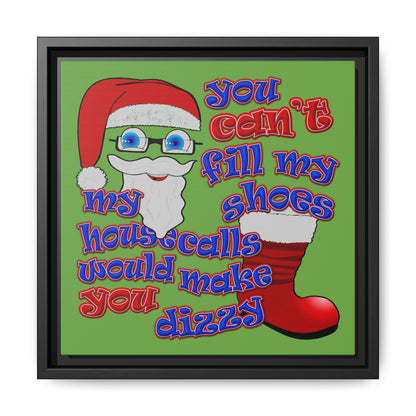 santa's shoes - framed canvas art (green)