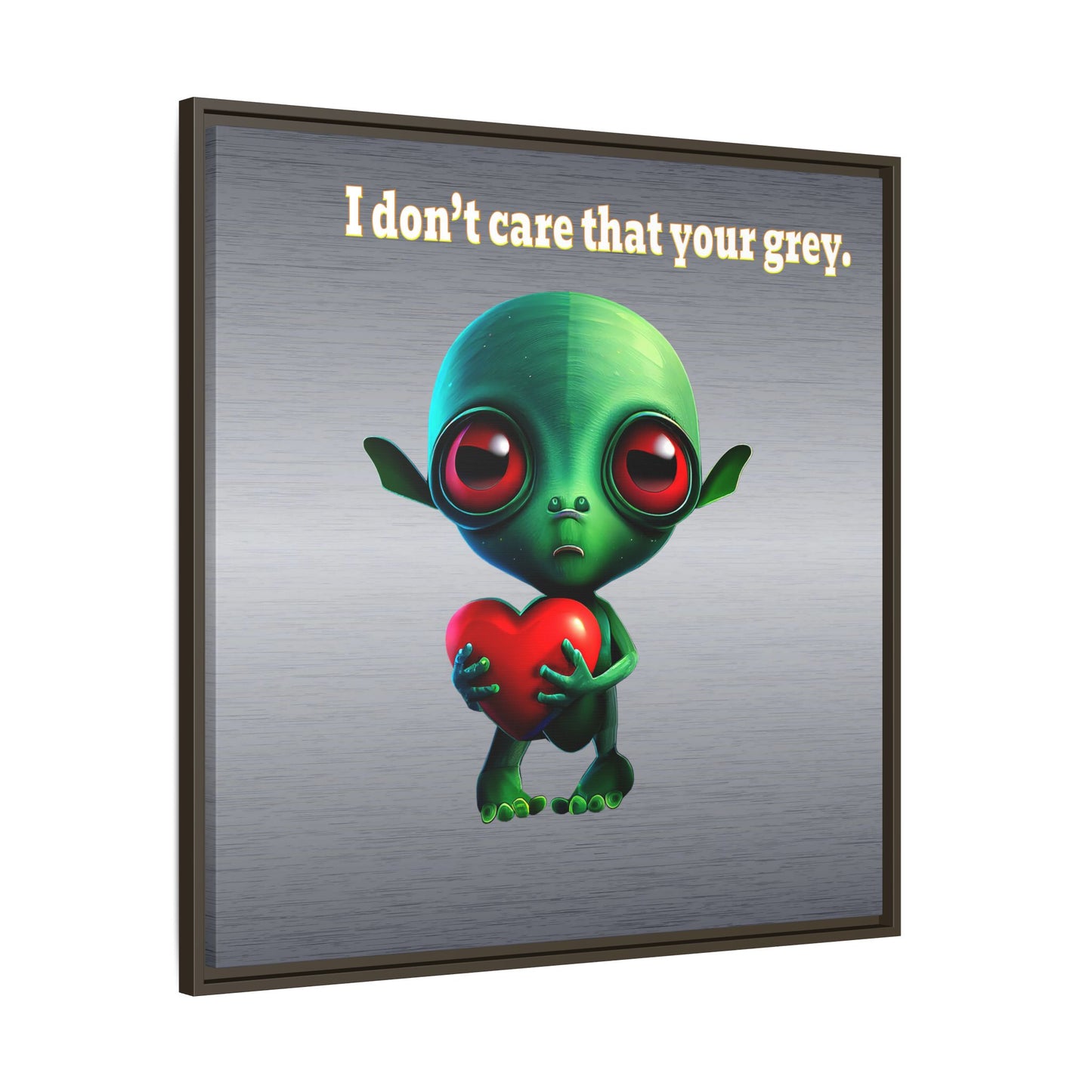 I don't care that your grey - framed canvas art (brushed nickel)