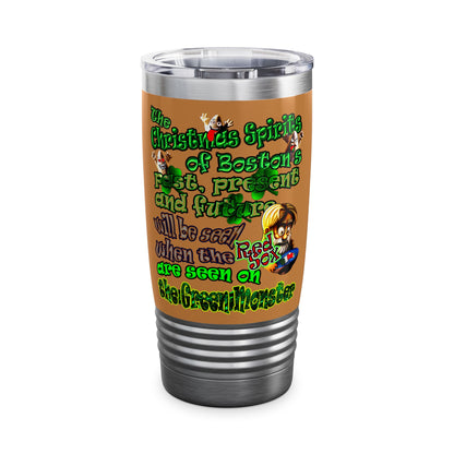 christmas spirits of boston - Ringneck Tumbler, 20oz (light brown)